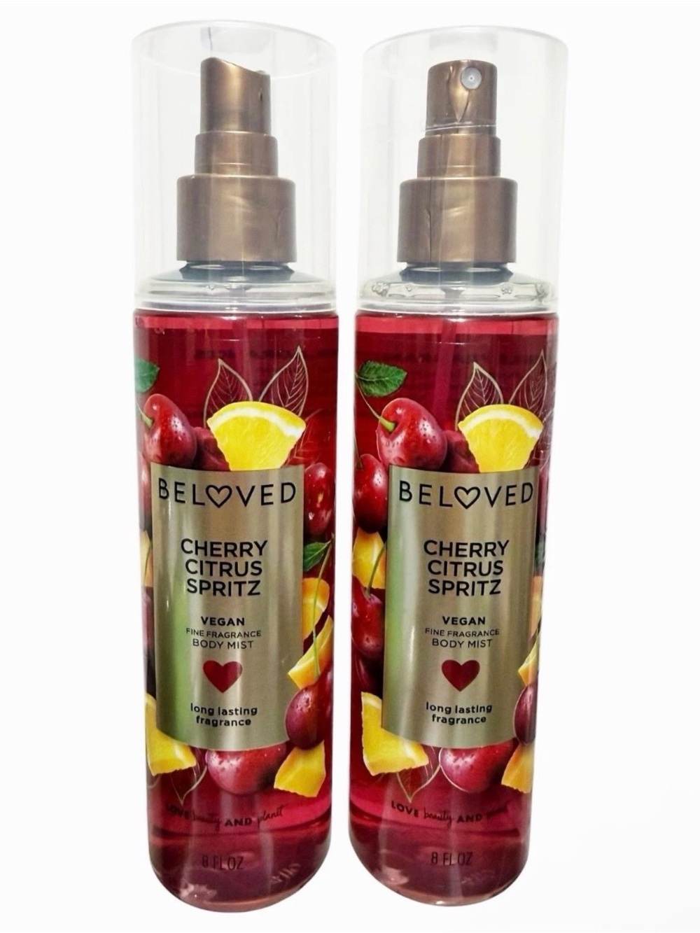 {Set of 2} Beloved CHERRY CITRUS SPRITZ Body Mist ~ Full Size 8 fl oz - NEW
